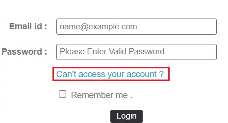 Cant access your account