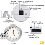 Kamera u zidnom satu Max 300